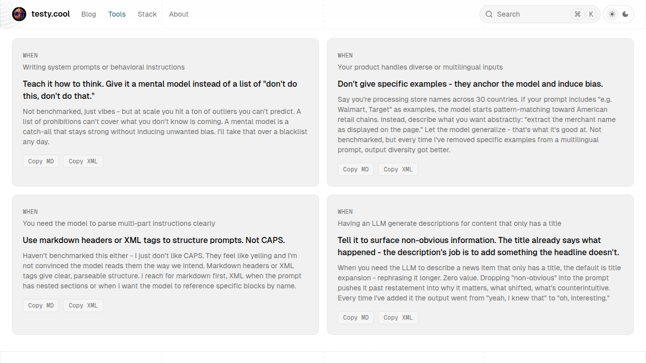 Prompt Field Notes screenshot
